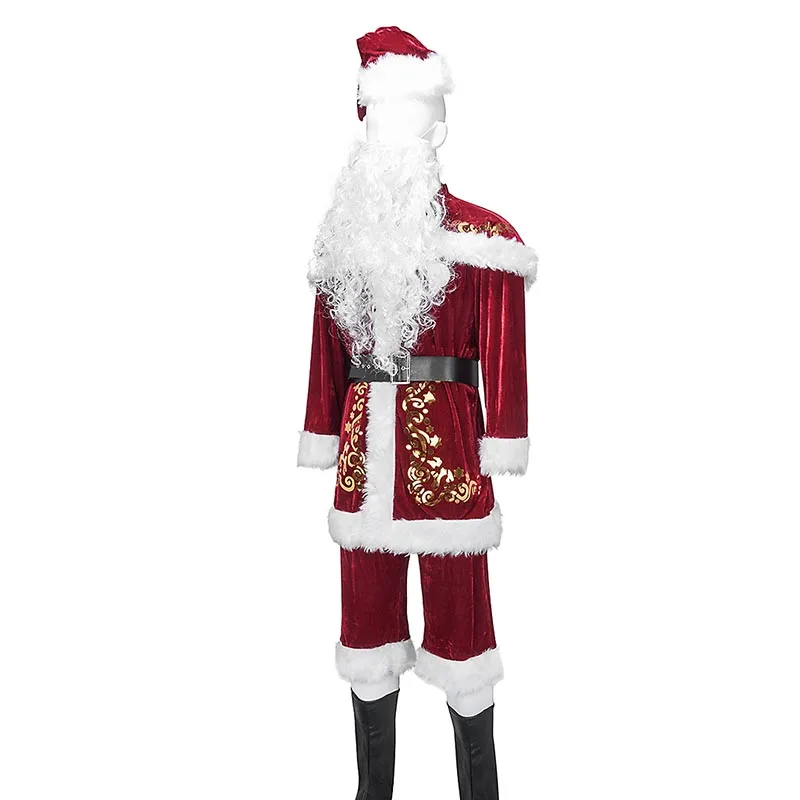 Рождественский костюм Санта-Клауса мужской большой размер 5XL красный