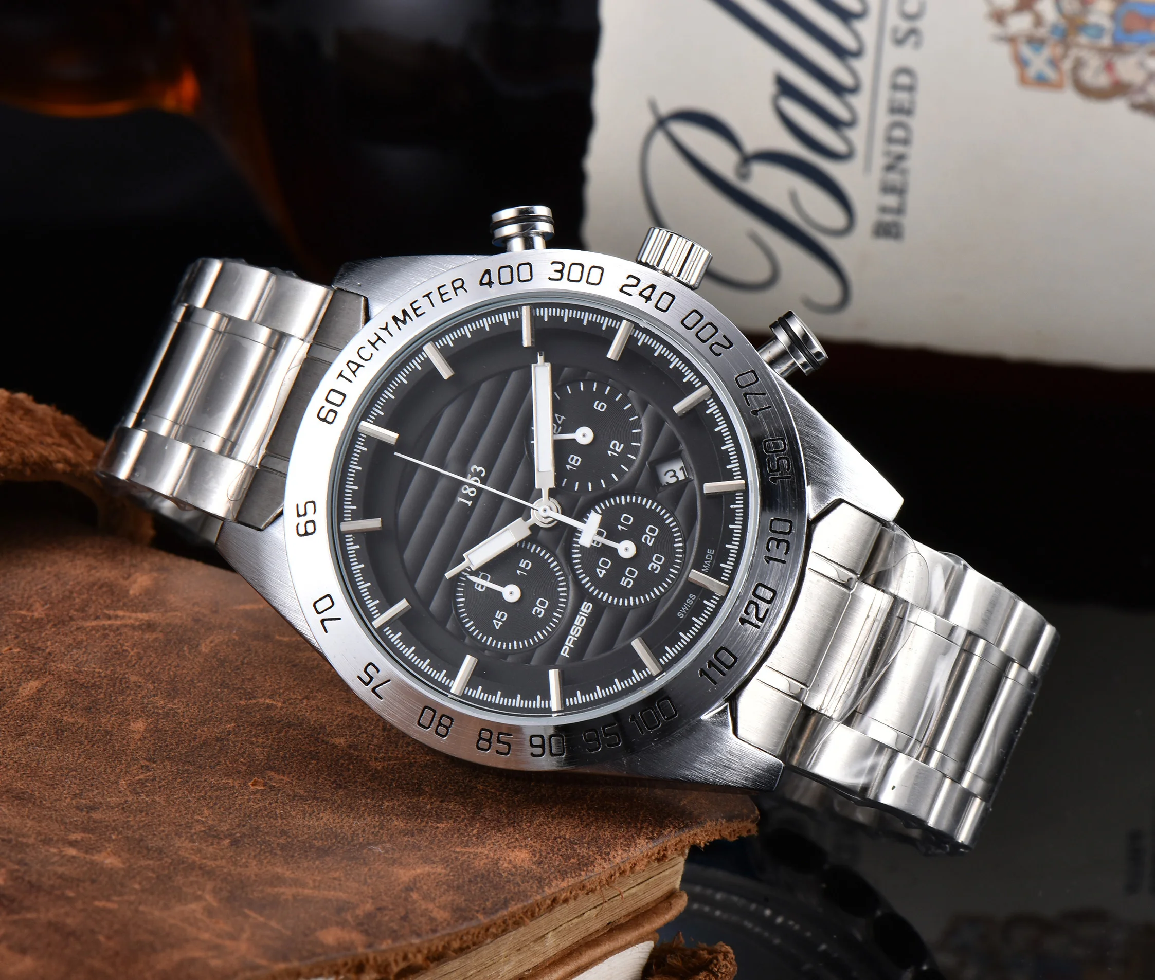 Для мужчин часы от топ бренда из искусственной кожи Спорт Кварцевые подходит для