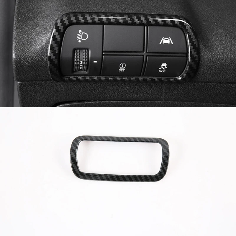 

Для Hyundai Elantra 2021 1 шт. углеродное волокно ABS кнопки регулировки внутренней фары автомобиля накладка молдинг автомобильный Стайлинг