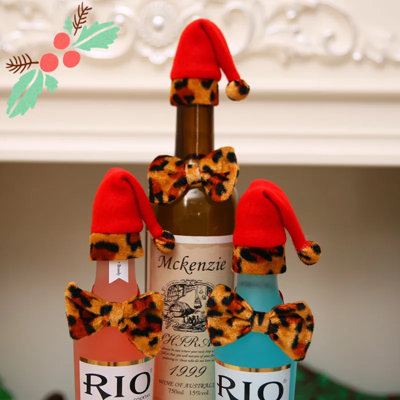 Новогодний 2021 Рождественский чехол для винной бутылки рождественские украшения