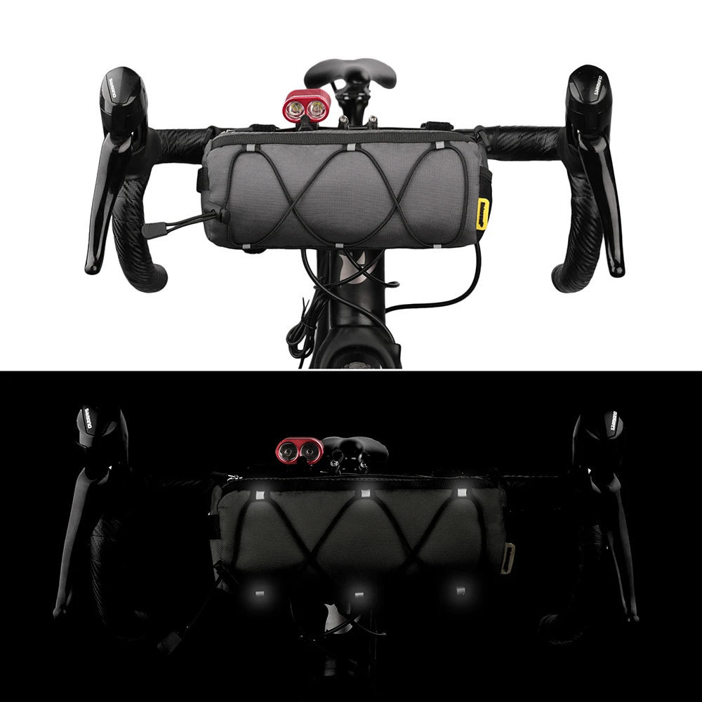 Rhinowalk Bike Bag Portable Handlebar Pannier Multi-purpose Large Capacity Backpack MTB Road Cycling Frame Tube Bag Elastic Band