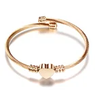 Модный золотистый браслет из нержавеющей стали для девушек, браслет с буквами инициала алфавита, подвески для женщин, ювелирные изделия