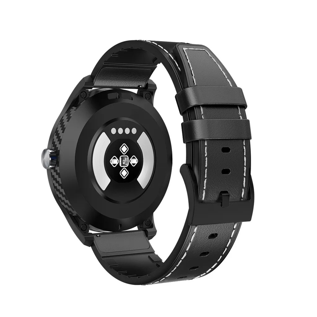 black leather Smarcent DT98 Смарт-часы фитнес-трекер 1,3 дюймов IP68 Водонепроницаемый Полный сенсорный экран спортивный фитнес-Браслет Смарт-часы - Цвет: black leather
