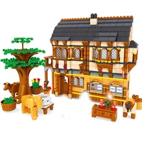 ausini 28002 medieval happy farm building blocks sets 838 pcs educational construction brick toys for children