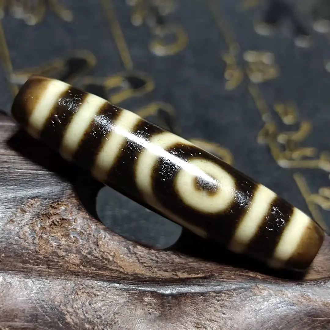 Тибетские бусины из агата, старые желтые бусины DZI 12*50 мм, фэн-шуй, 2 глаза, узорные бусины, высококачественные ювелирные изделия DIY, Бесплатная доставка