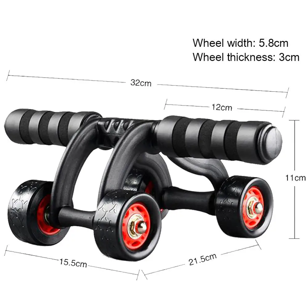 

Muscle Exercise Equipment Home Fitness Four Wheels Abdominal Wheel Power Wheel with Mat Ab Roller Gym Roller Trainer Training
