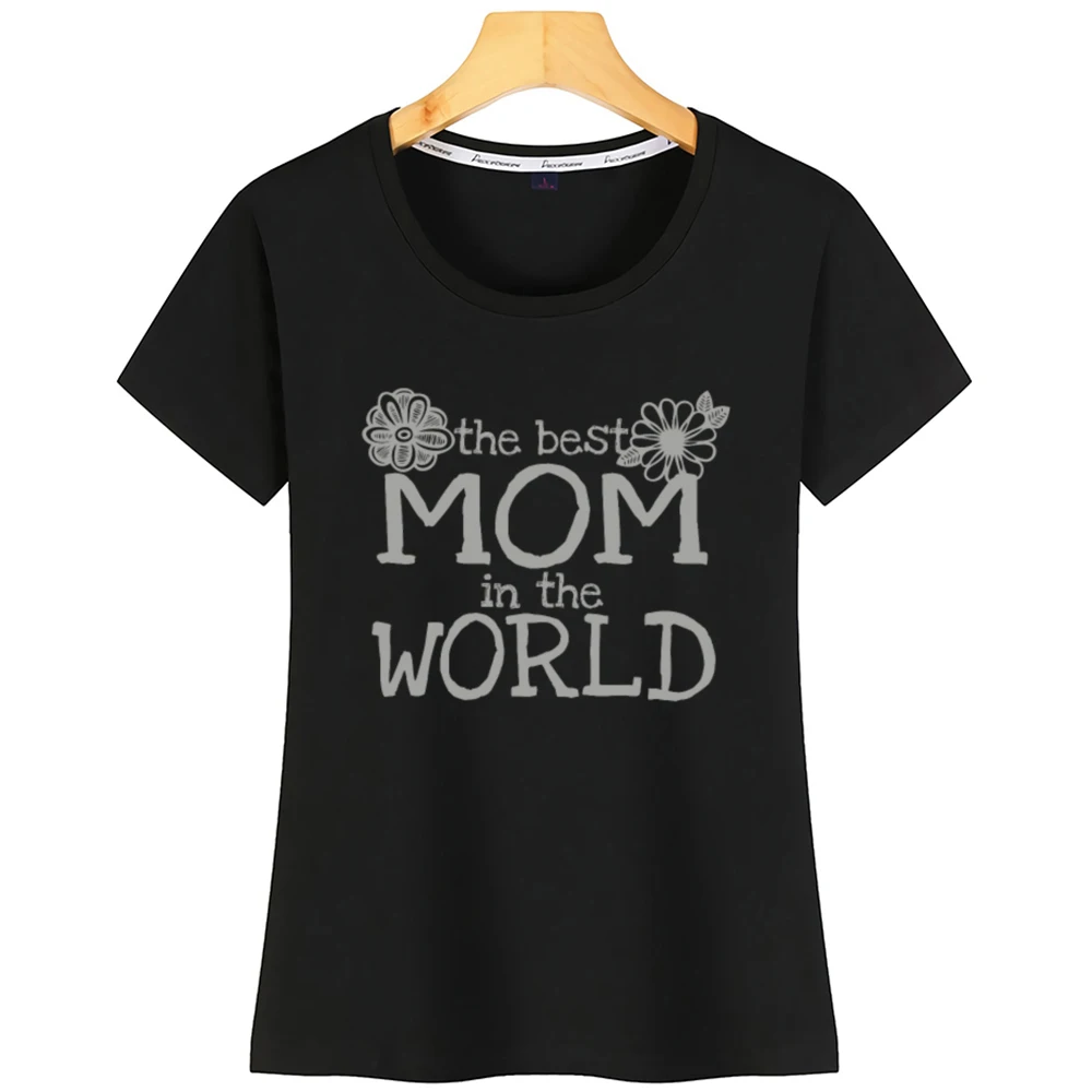 

Футболка женская на день матери, базовая черная короткая