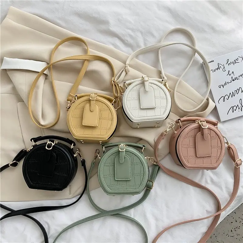 Сумка кросс-боди Женская с круглым каменным узором простой однотонный саквояж из