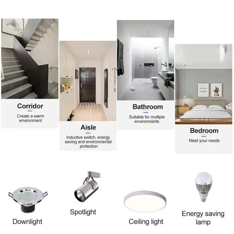 

5.8Ghz LED Microwave Sensor Light Switch Dimming Sensitivity Human Body Motion Induction Detection Sensor Controller Switch