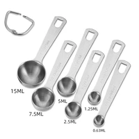 kitchen accessories silver baking measuring tools multifunction sugar cake baking spoons 430 stainless steel measuring spoon