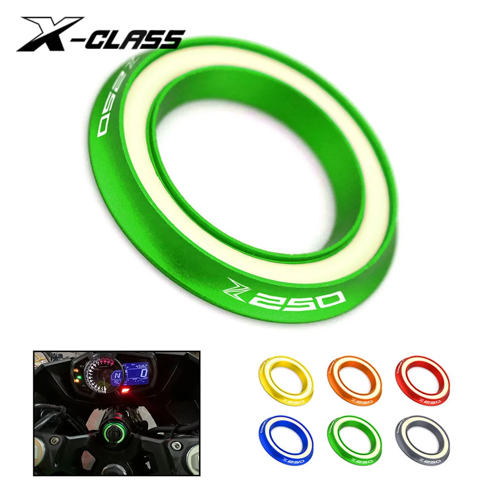 

Z250 Motorcycle Ignition Switch Cover Luminous Key Hole Ring CNC Aluminum Accessories for Kawasaki Z250 2013-2017 2018 2019 2020