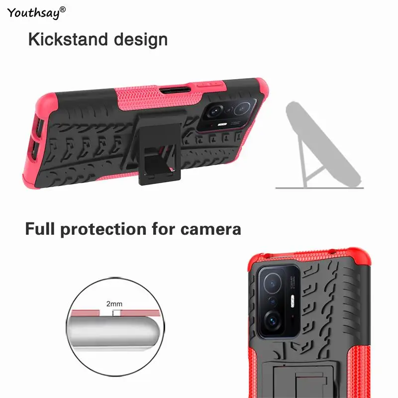 For Xiaomi 11T 5G Case For Xiaomi Mi 11T Pro Cover Shockproof Armor Protective Phone  Bumper For  Xiaomi Mi 11T Pro Fundas