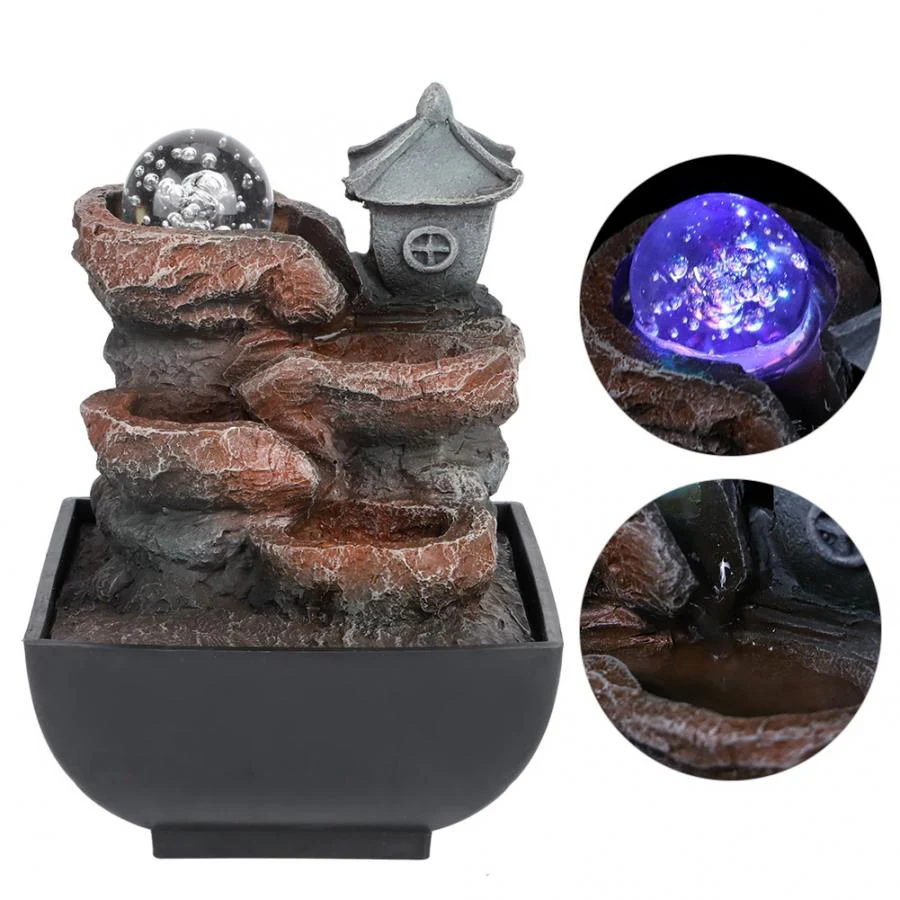 Креативный Настольный фонтан для дома орнамент коридора со светильник и шариком