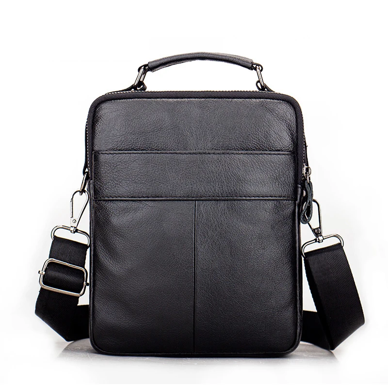 

Genuine Leather Shoulder Bags Vintage Quality Original Leather Male Multifunction Crossbody Bag 8"Pad Tote Mochila Satchel Bag