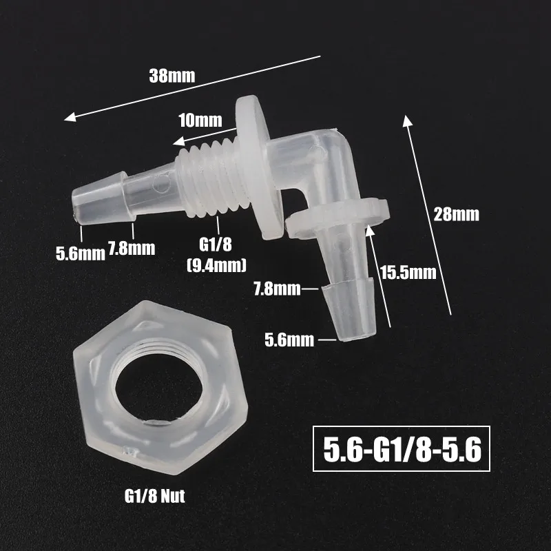 5 шт./лот M6 ~ 1/2 "Коннекторы для шланга с резьбой полипропиленовый
