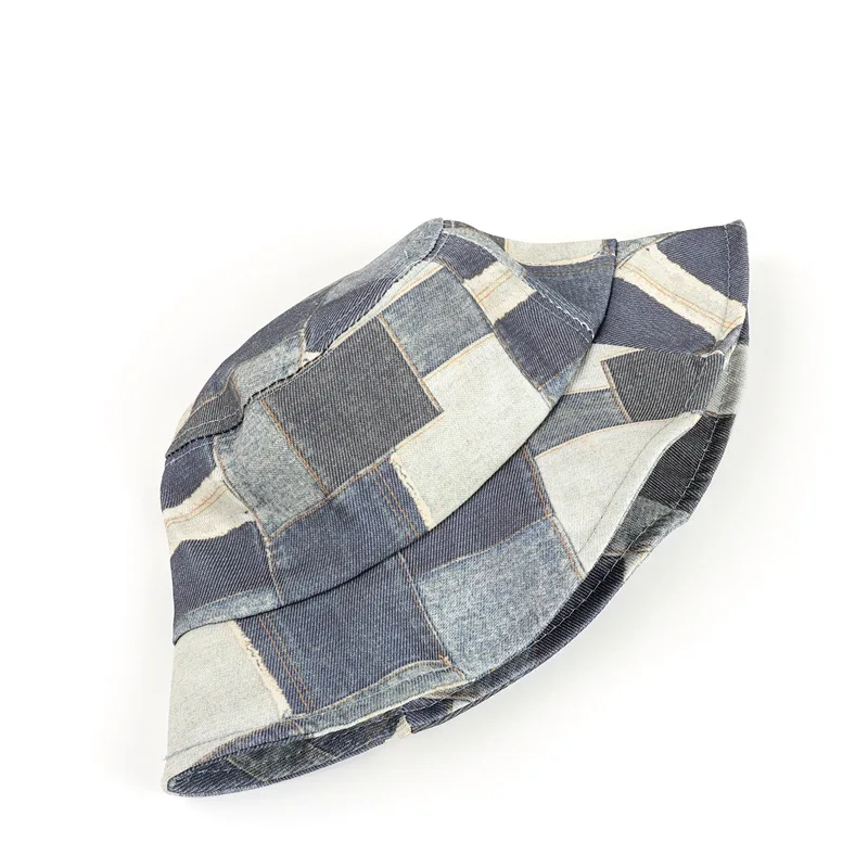 

2021 Cotton Plaid Print Bucket Hat Fisherman Hat Travel Hat Sun Cap Hats for Men and Women 332