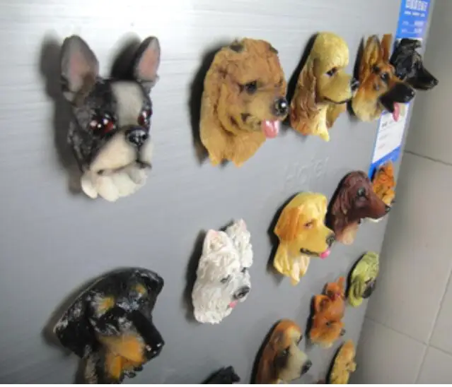 

Известная собака холодильник магнитная палка креативная трехмерная модель головы щенка абсорбирующий камень доска украшения ремесла