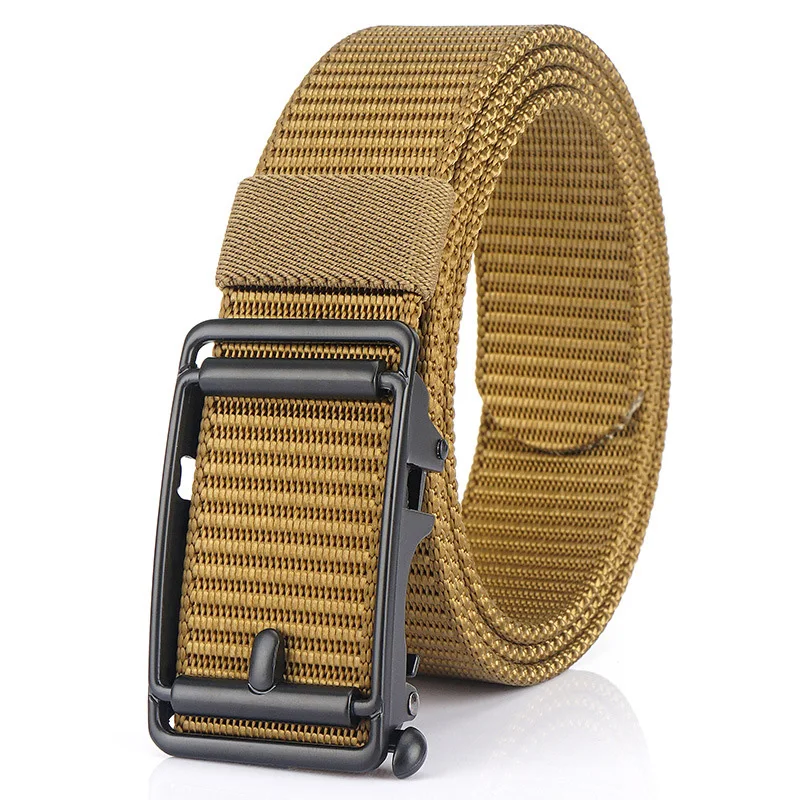 Ремень с автоматической пряжкой мужской модный тканевый пояс из нейлона