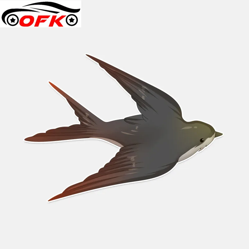 

Цветная ПВХ декоративная Автомобильная наклейка OFK 14,5*10,7 см с самой крутой ласточкой и птицами