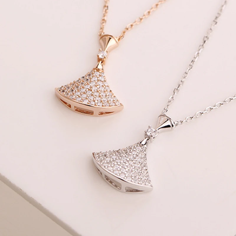 

Sterling Silver 925 Neck Chain Vintage Jewelry Necklace Sets For Women Pendants Zircon Skirt Goth Friends Unusual Gold Chains