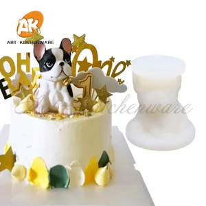 Милое животное собака силиконовая форма помадка силиконовые формы для выпечки торта инструмент для украшения силиконовые