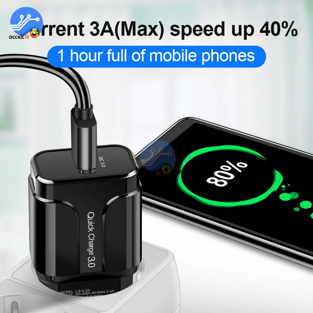 5V 3A Быстрая зарядка QC 3,0 USB зарядное устройство ЕС США вилка Путешествия стены мобильный телефон зарядное устройство адаптер, быстрая зарядка для iPhone для Xiaomi