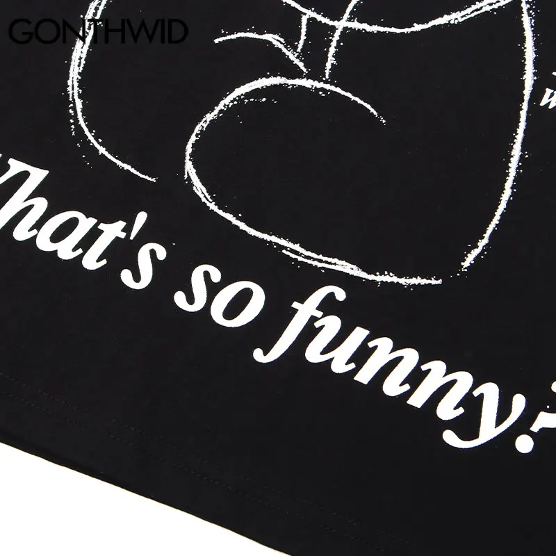 

GONTHWID Tees Shirts Hip Hop Graffiti Bear Cotton Loose Tshirts Streetwear Harajuku Men Fashion Casual Long Sleeve T-Shirt Tops