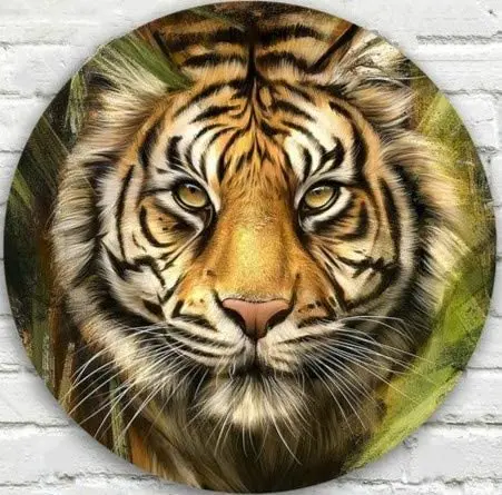

Металлический круглый жестяной знак с изображением животных тигра дикой природы