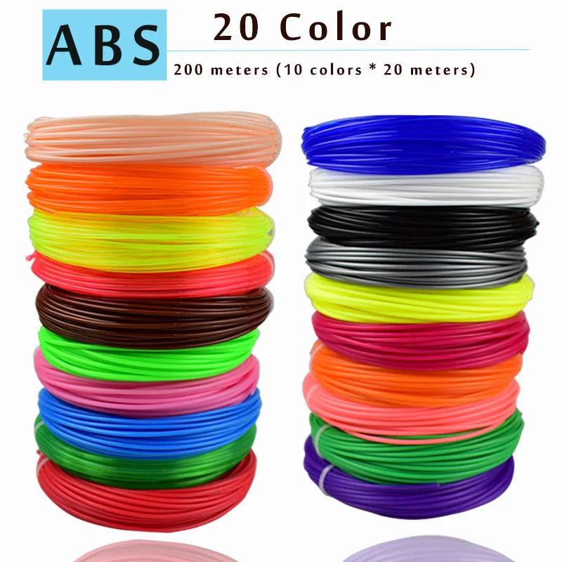 Материалы для 3D принтера PLA/ABS 10/20 рулонов 10 м расходные материалы 3d ручки 1 75 мм 200