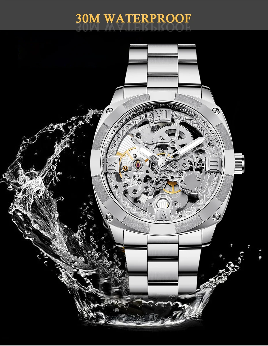 Часы наручные Forsining Мужские автоматические брендовые Роскошные