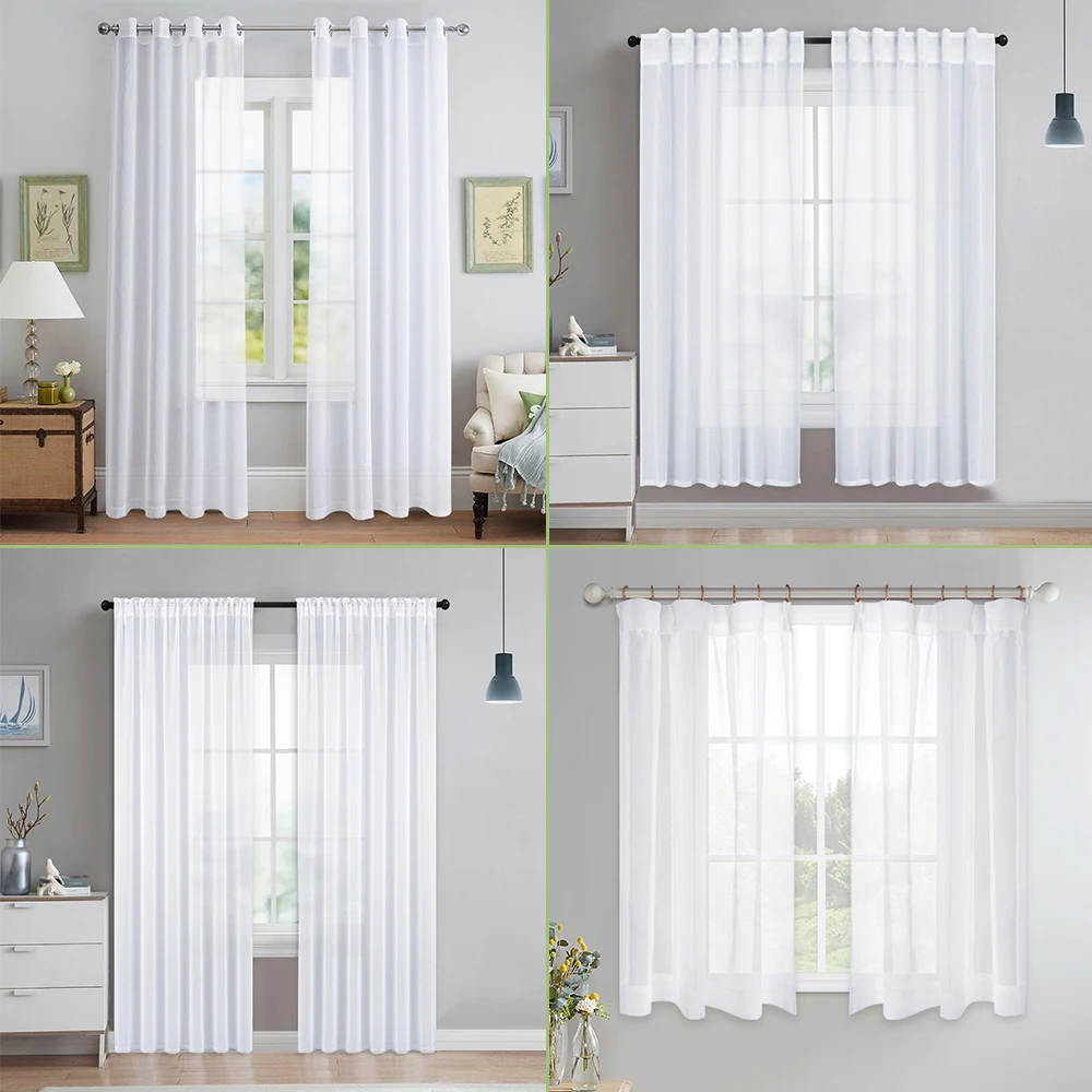 Занавески из белого тюля для гостиной и спальни 1 шт.|Занавески| |