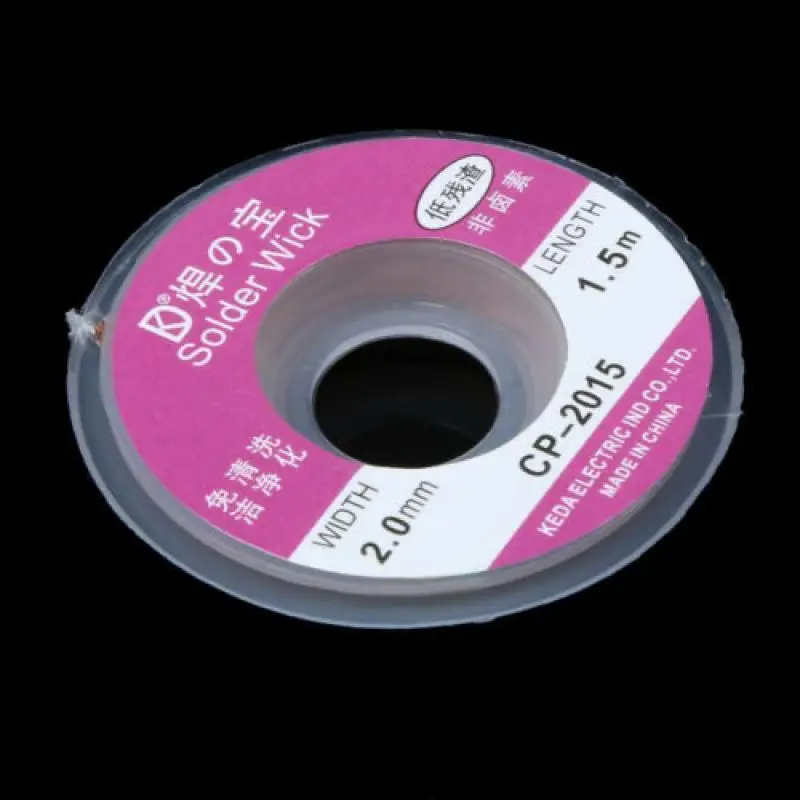 

Desoldering Copper Braid Welding Solder Remover Wick Wire Lead Flux BGA Repair Tool 1.5mm 2mm 2.5mm 3mm 3.5mm Width