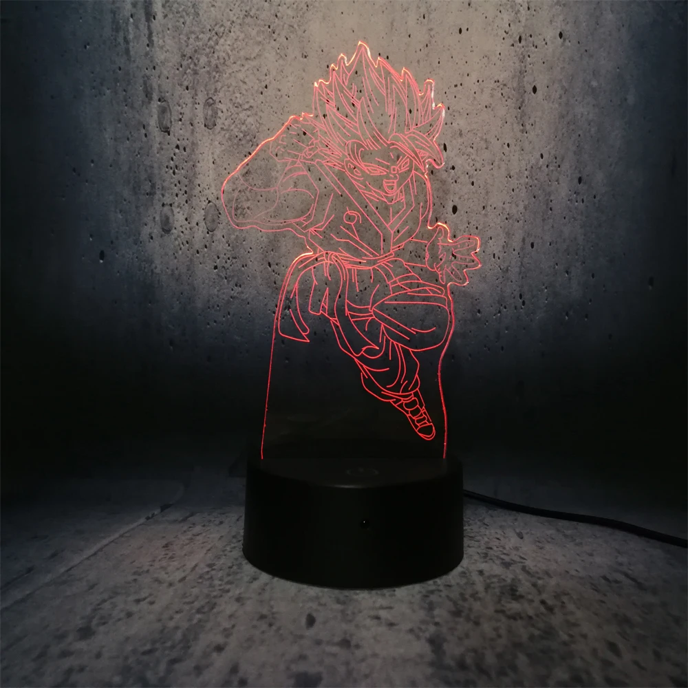 Dragon Ball GOKU Lift the foot пробивая 3D настольная лампа Luminaria LED ночник креативная подарки