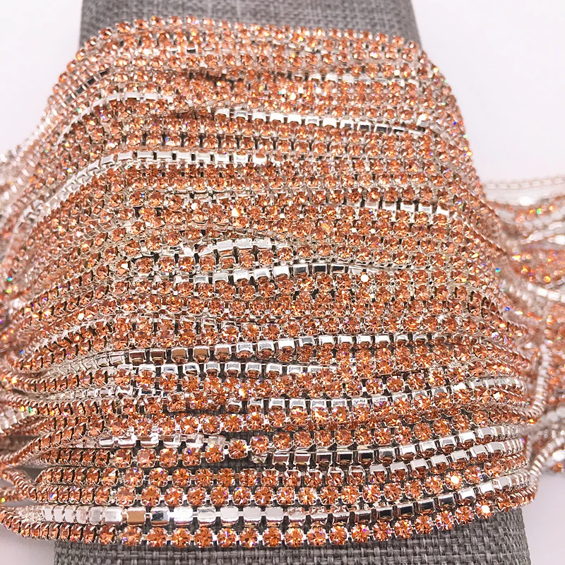 1 ярд SS6(2 мм) Модные ювелирные изделия хрустальные стразы цепочка для одежды