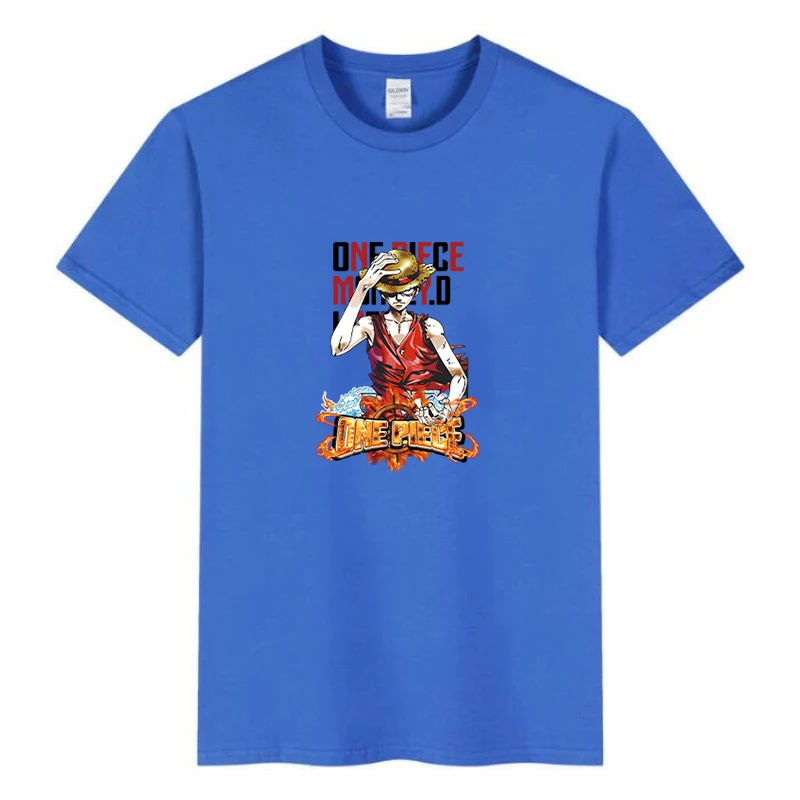 

2021 Summer T-Shirts 3-14T Children One Piece Luffy Short Sleeve Casual Football shirts Anime Cool Tops Boy Girl Kids Tee
