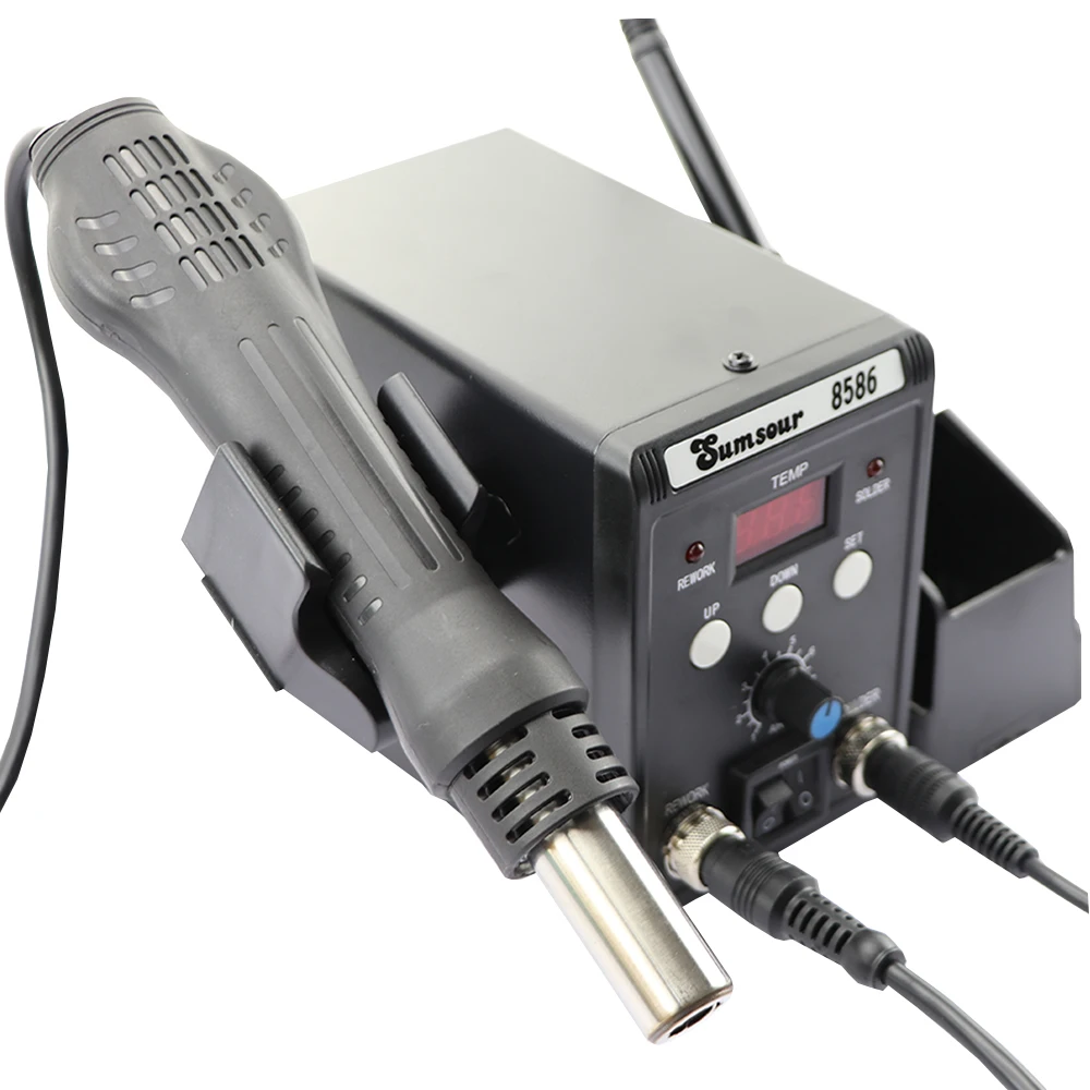 Soldering Station 8586 Welding Hot Air Gun + Electric Iron 2 In 1 LCD Digital Display Equipment Repair Tool | Инструменты