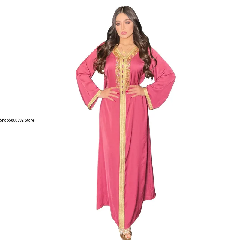 Eid Mubarak Kaftan Abaya Dubai Turkey Islam Muslim Dress Abayas Dresses For Women Caftan Marocain Robe Longue Femme Musulmane