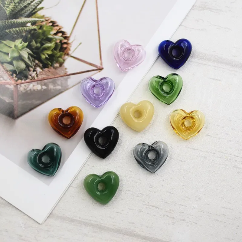 Фото 1X Heart Diffuser Perfume Refillable Handmade Essential Oil Aromatherapy Bottle Pendant Jewelry Indicates Lucky Glass Pendant №3