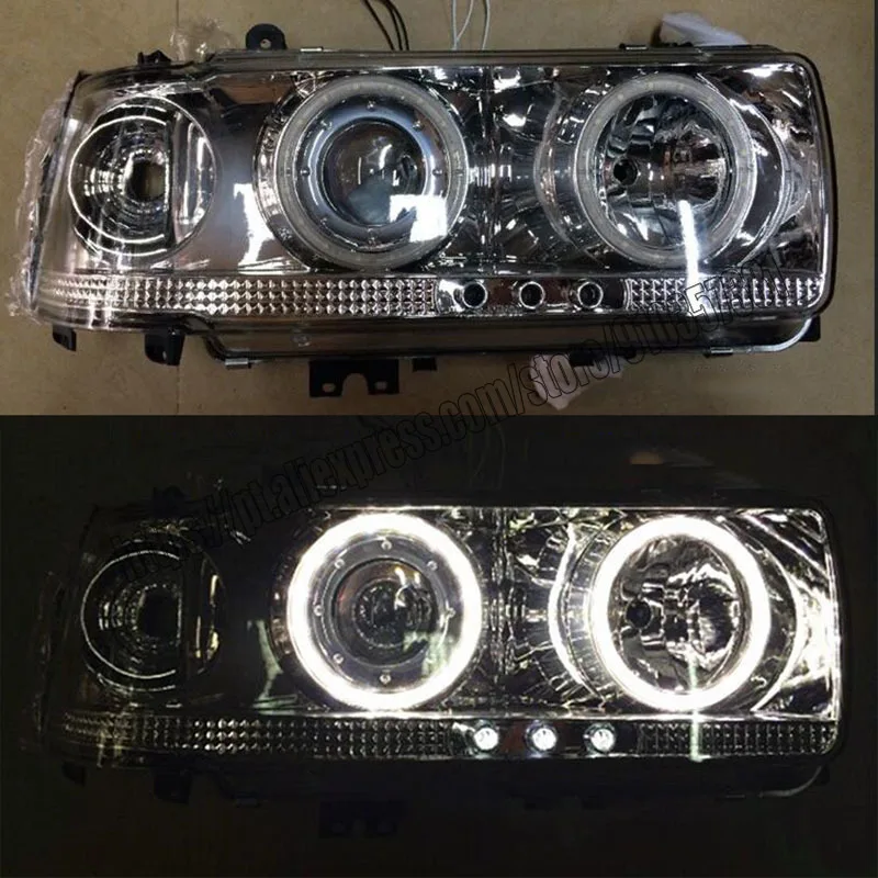Для Toyota Land Cruiser LC 80 LC80 FJ80 FJ80G FZJ80 FZJ80G FZJ80J 1989-1997 светодиодные фары Angel Eyes LH + RH 2 шт.