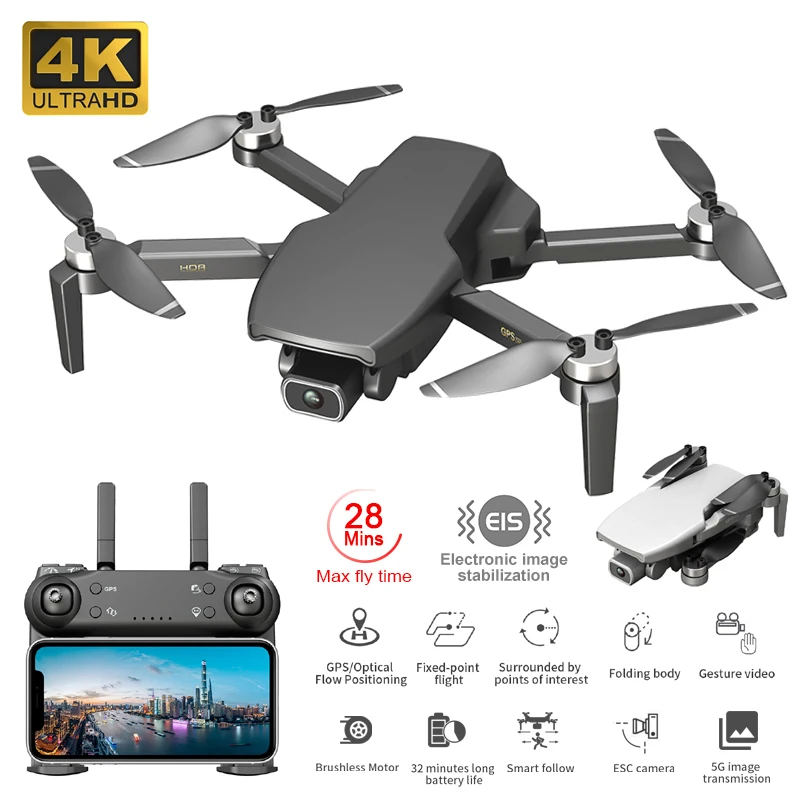 L108 Дрон GPS 5G WiFi FPV 4K HD ESC камера складной Квадрокоптер бесщеточный двигатель 28