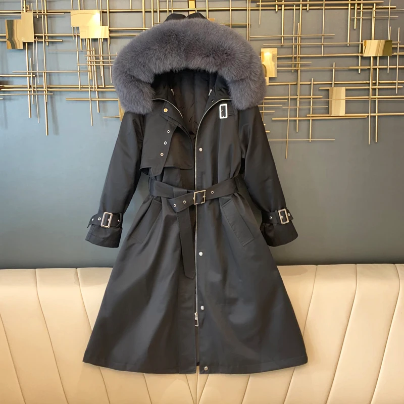 Fitaylor зимняя Длинная женская куртка со съемной подкладкой 90% белый утиный пух