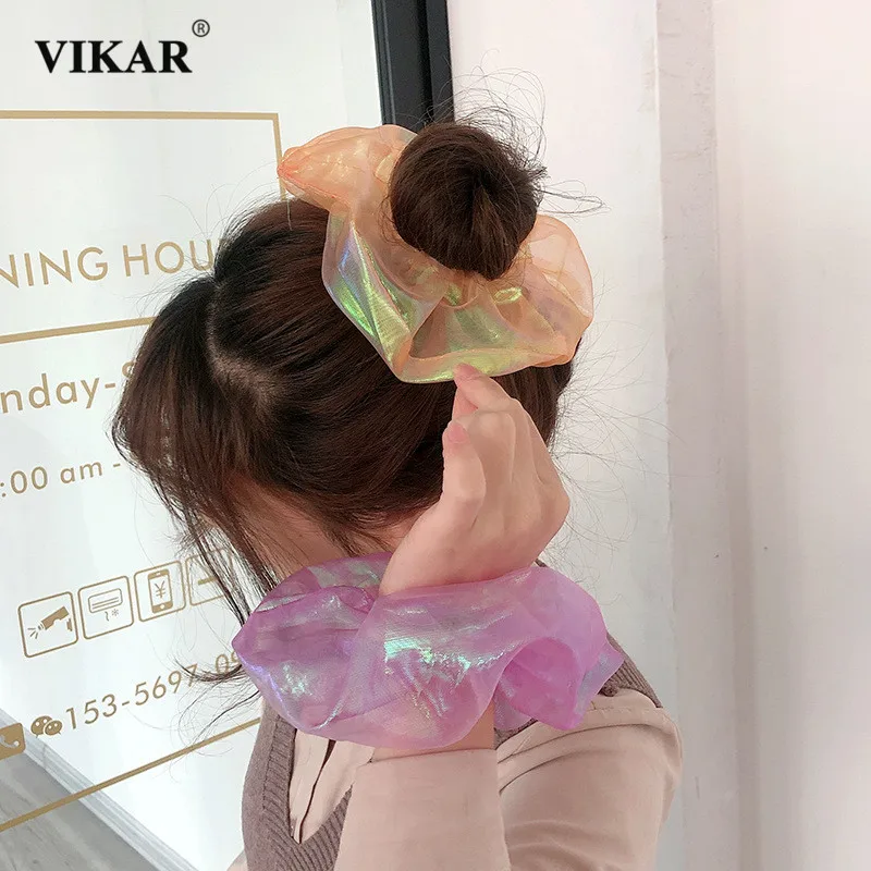 Женские сетчатые резинки для волос VIKAR Прозрачные фиксации хвостиков модные