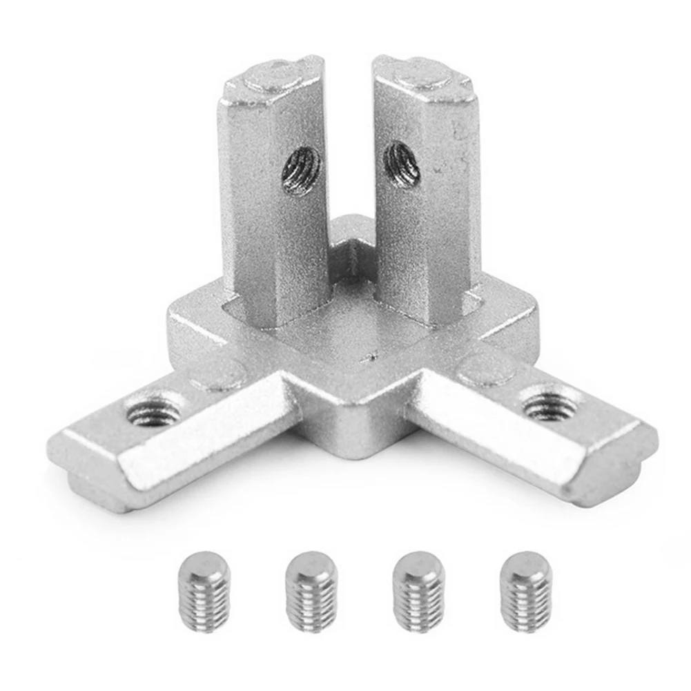 

4PCS Bracket Connectors 3 Way End Corner CNC DIY Accessories Bracket Corner Angle L Brackets Connector for Aluminum Profile