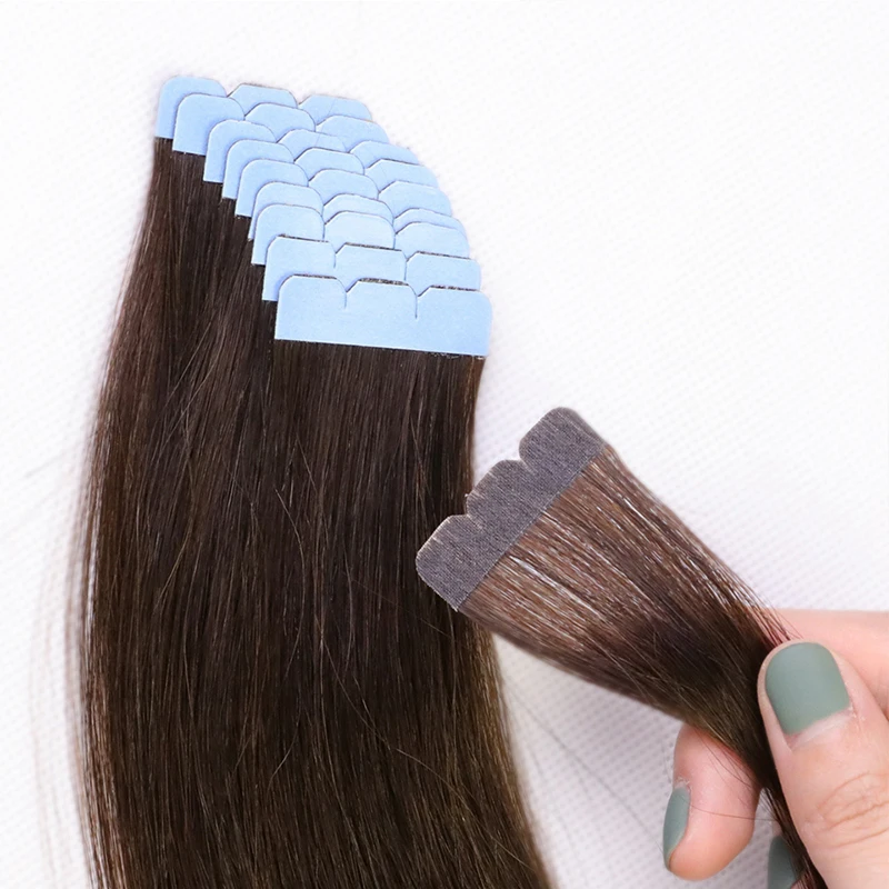 MRS волосы 3x0,8 см мини-лента для наращивания человеческих волос с микроинтерфейсом, двусторонний бесшовный клейкий клей, блонд, коричневый от AliExpress WW