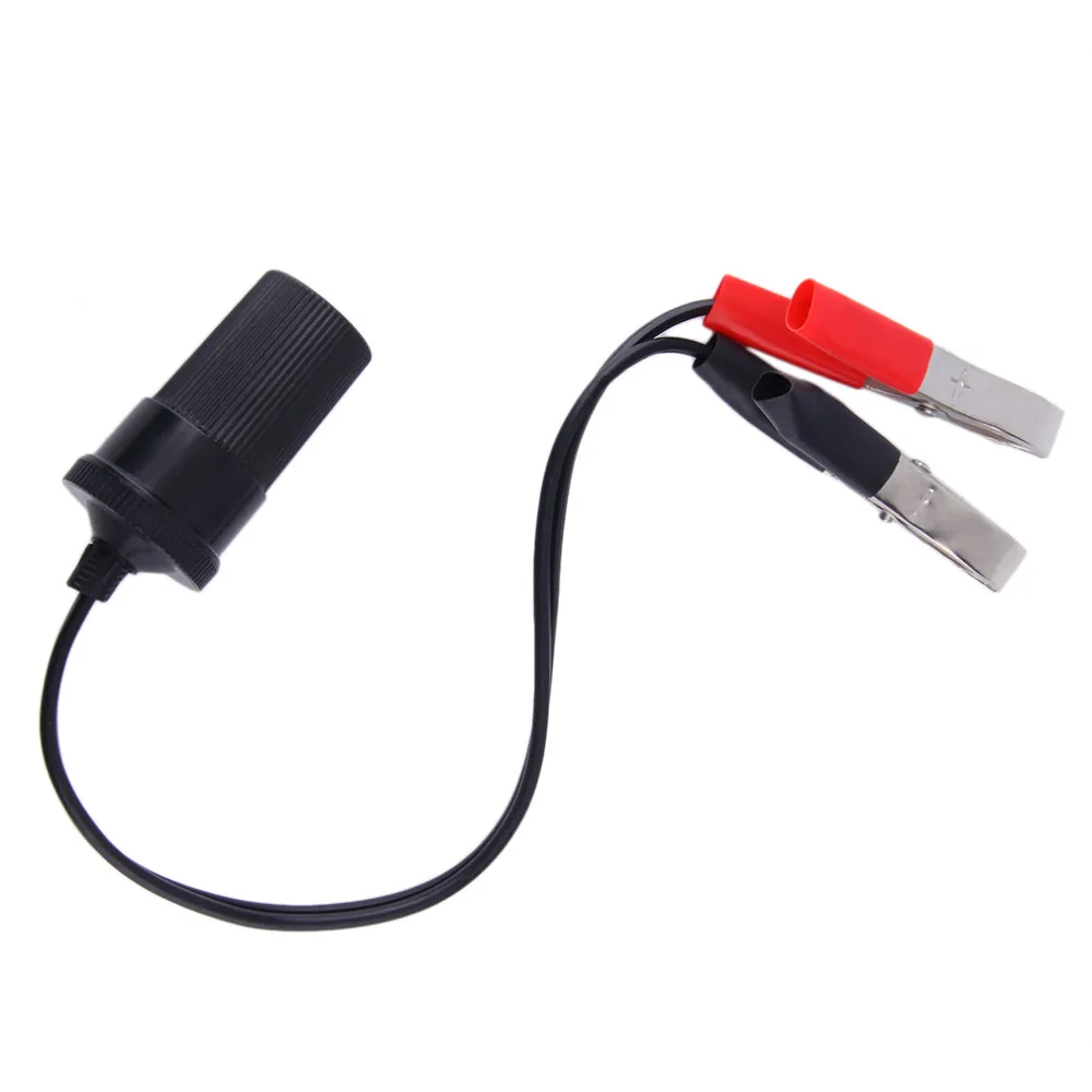 

New 12 Volt Battery Terminal Clip-on Cigar Cigarette Lighter Power Socket Adapter Plug Car Boat Van For Camping