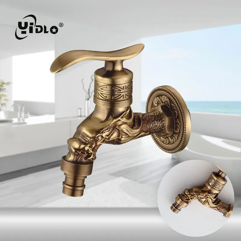 Роскошный античный латунный декоративный открытый кран садовый Стиральная