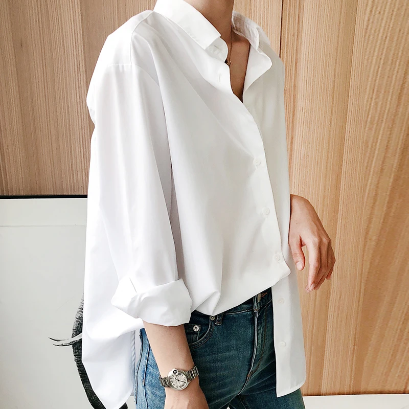 Рубашка женская Повседневная хлопковая с длинным рукавом Элегантная блузка