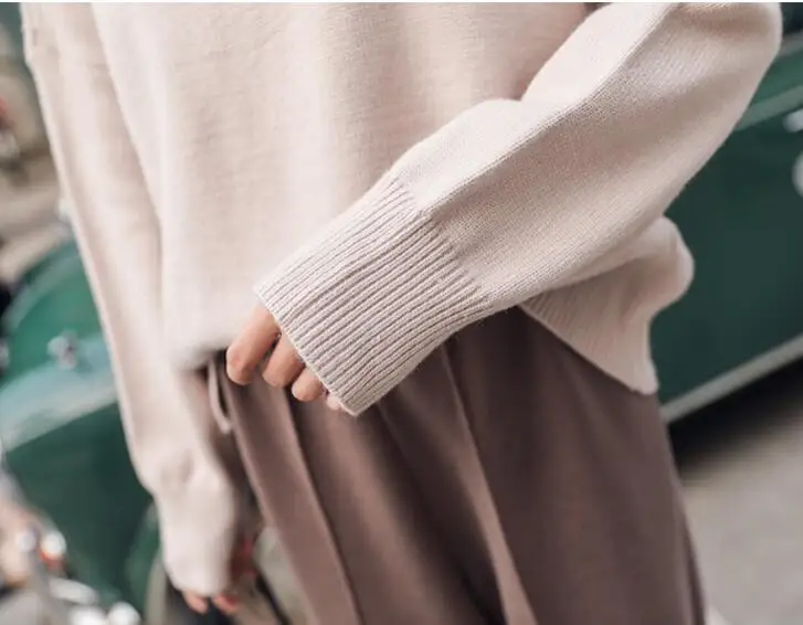 Женский трикотажный комплект из 2 предметов теплый свободный свитер с