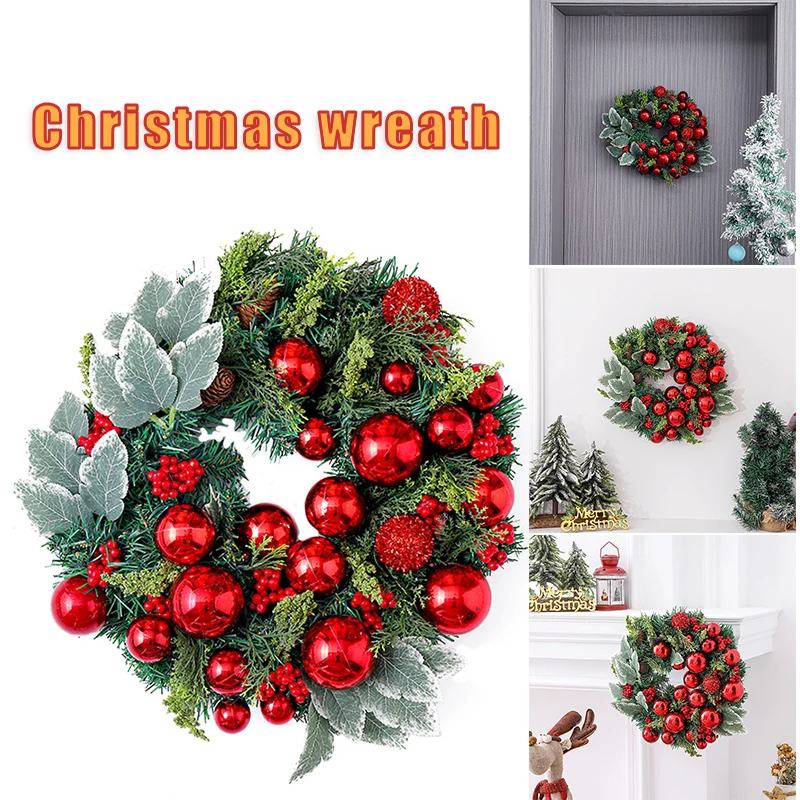 

Искусственный Рождественский венок из ротанга, деревенский передний дверной кулон, креативные рождественские вечерние реквизиты для дома,...