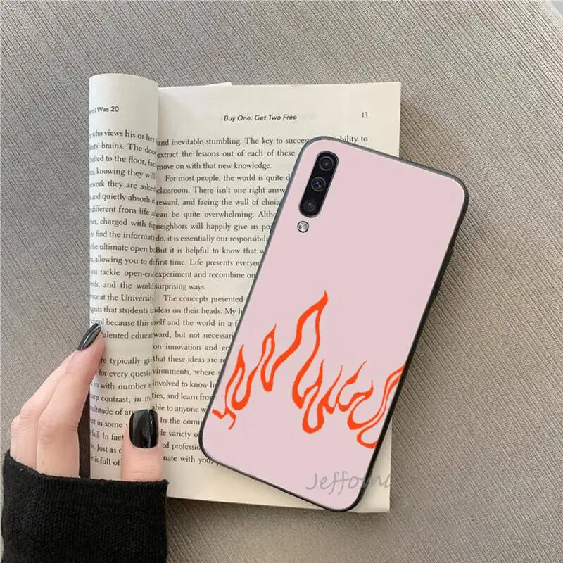 

Cool Green Red Flame Fire Phone Case For Samsung galaxy S note 7 8 9 10 20 fe edge A 6 10 20 30 50 51 70 lite plus Soft Silicone